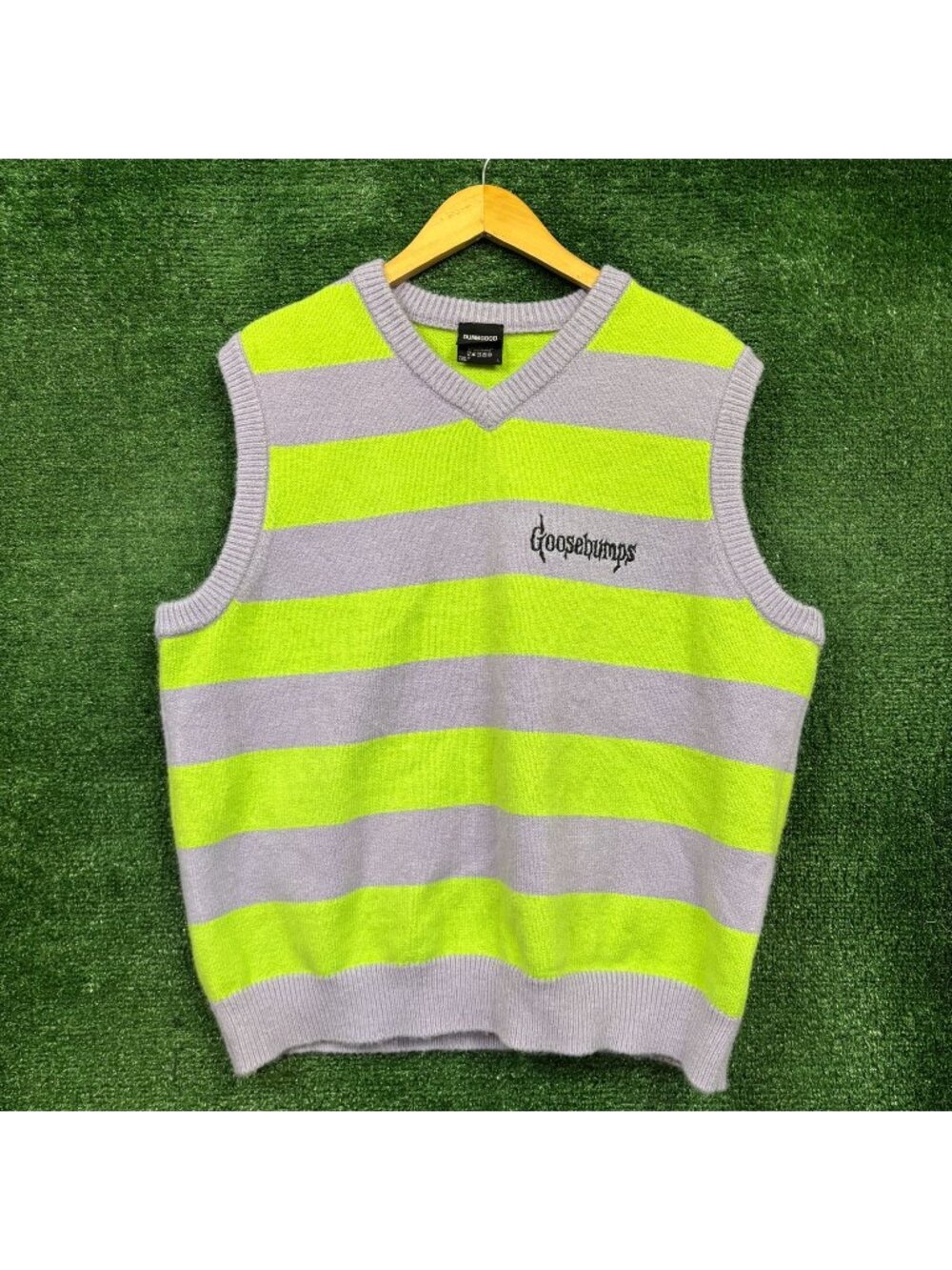 Dumbgood x Goosebumps Striped Sweater Vest Size Large